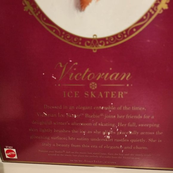 Mattel Victorian Ice Skater Barbie Doll with Music Box 2000 Special Edition - Picture 7 of 8